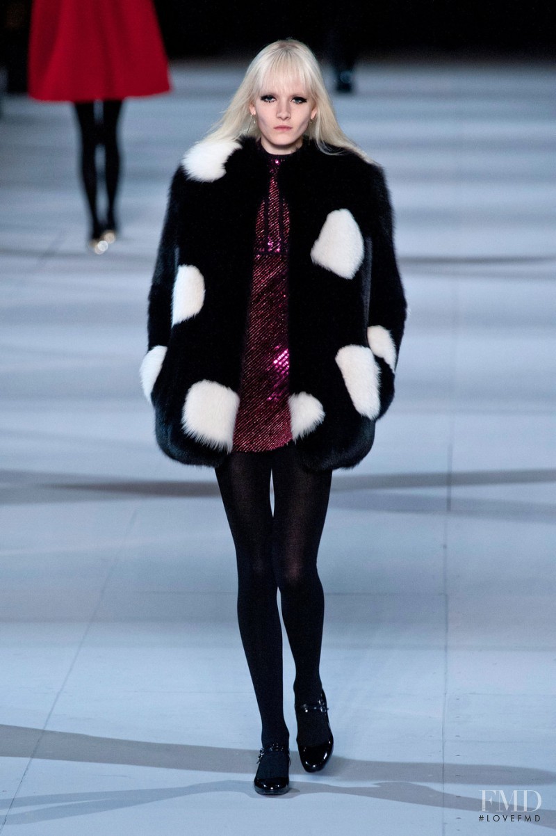 Maja Salamon featured in  the Saint Laurent fashion show for Autumn/Winter 2014