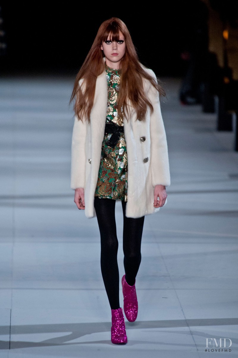 Natalie Westling featured in  the Saint Laurent fashion show for Autumn/Winter 2014
