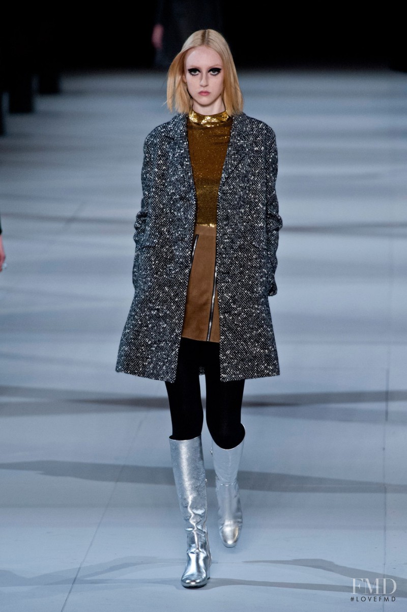 Frances Coombe featured in  the Saint Laurent fashion show for Autumn/Winter 2014