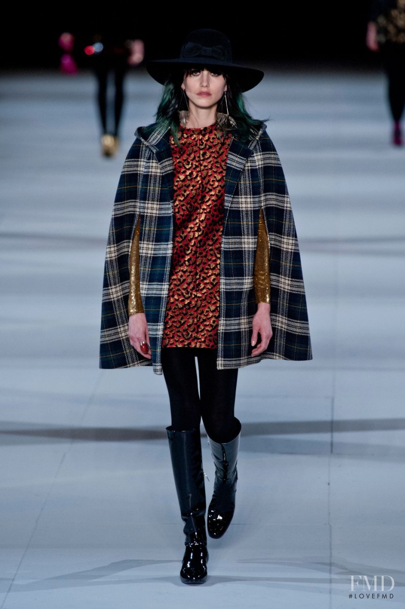 Langley Fox Hemingway featured in  the Saint Laurent fashion show for Autumn/Winter 2014