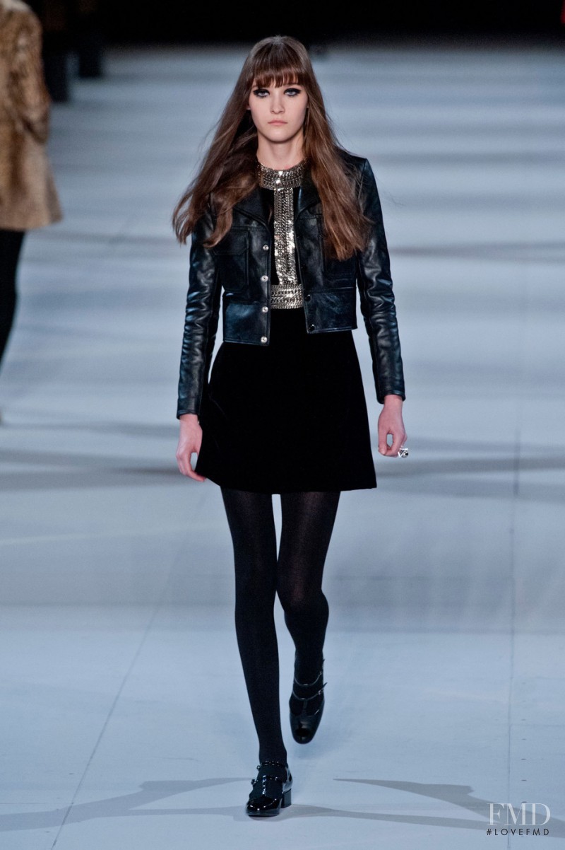 Emma Waldo featured in  the Saint Laurent fashion show for Autumn/Winter 2014