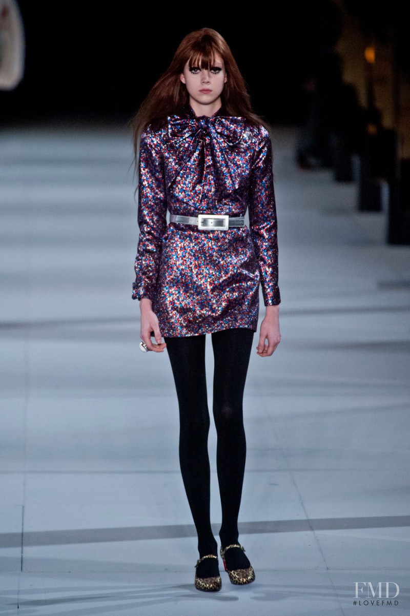 Natalie Westling featured in  the Saint Laurent fashion show for Autumn/Winter 2014