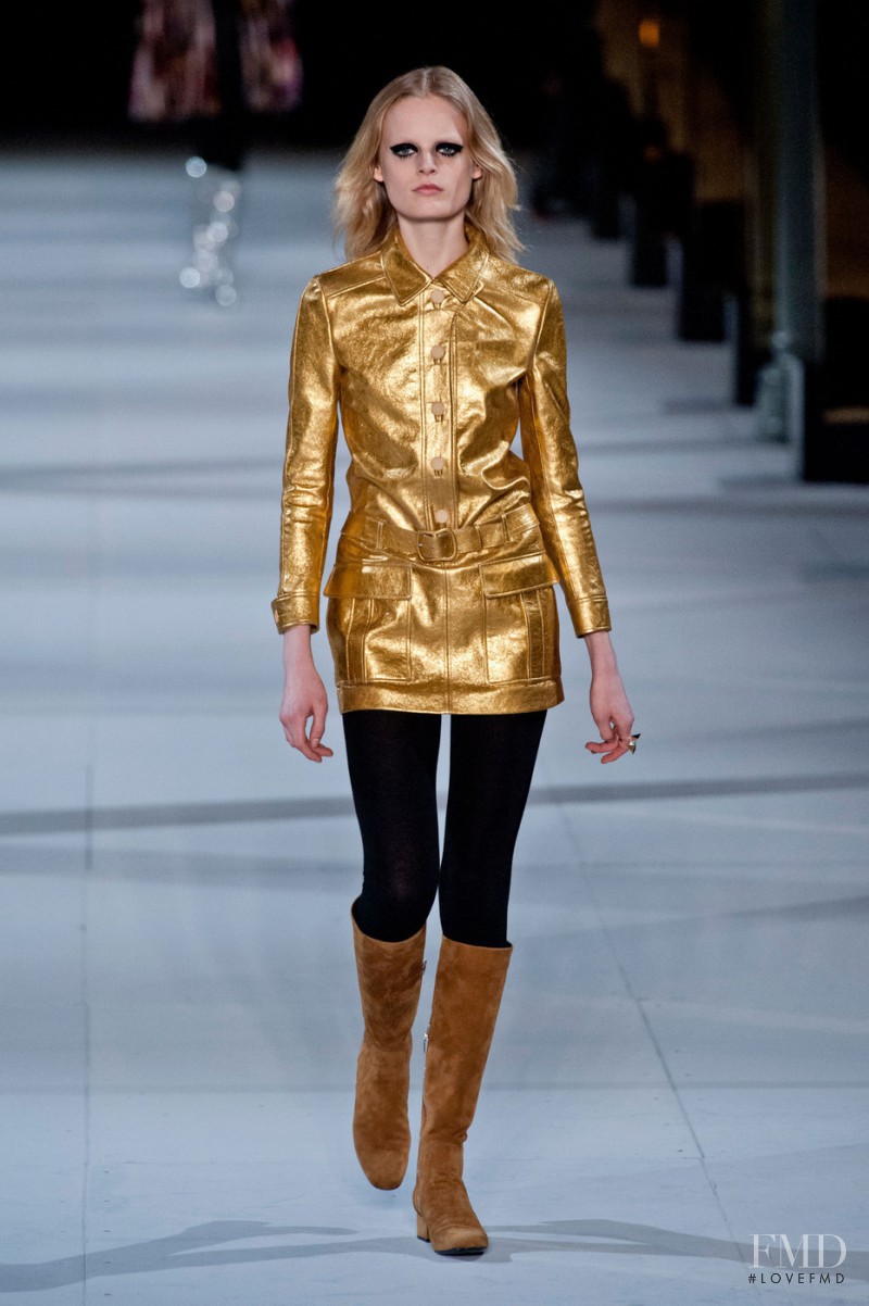 Hanne Gaby Odiele featured in  the Saint Laurent fashion show for Autumn/Winter 2014