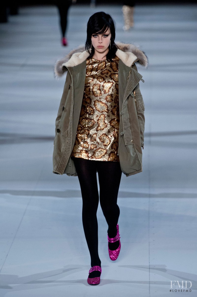 Edie Campbell featured in  the Saint Laurent fashion show for Autumn/Winter 2014