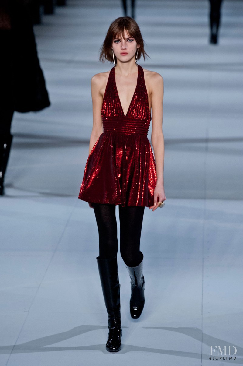 Valery Kaufman featured in  the Saint Laurent fashion show for Autumn/Winter 2014
