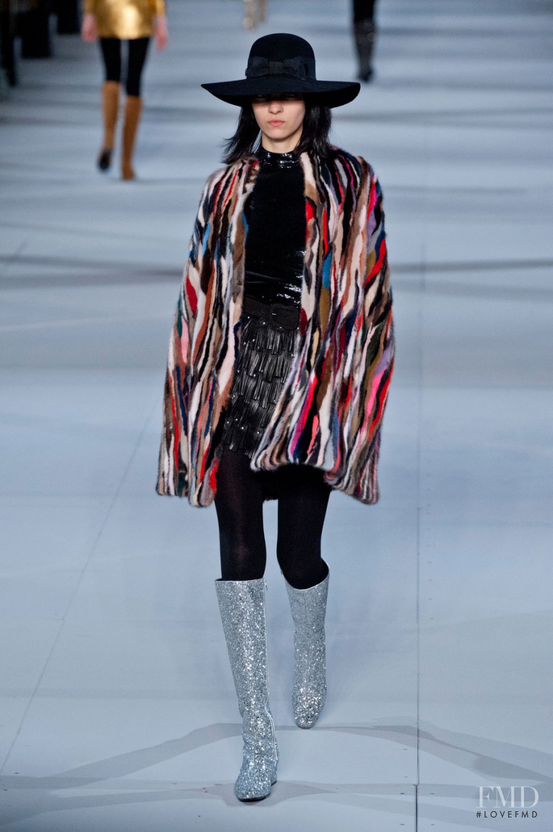 Magda Laguinge featured in  the Saint Laurent fashion show for Autumn/Winter 2014