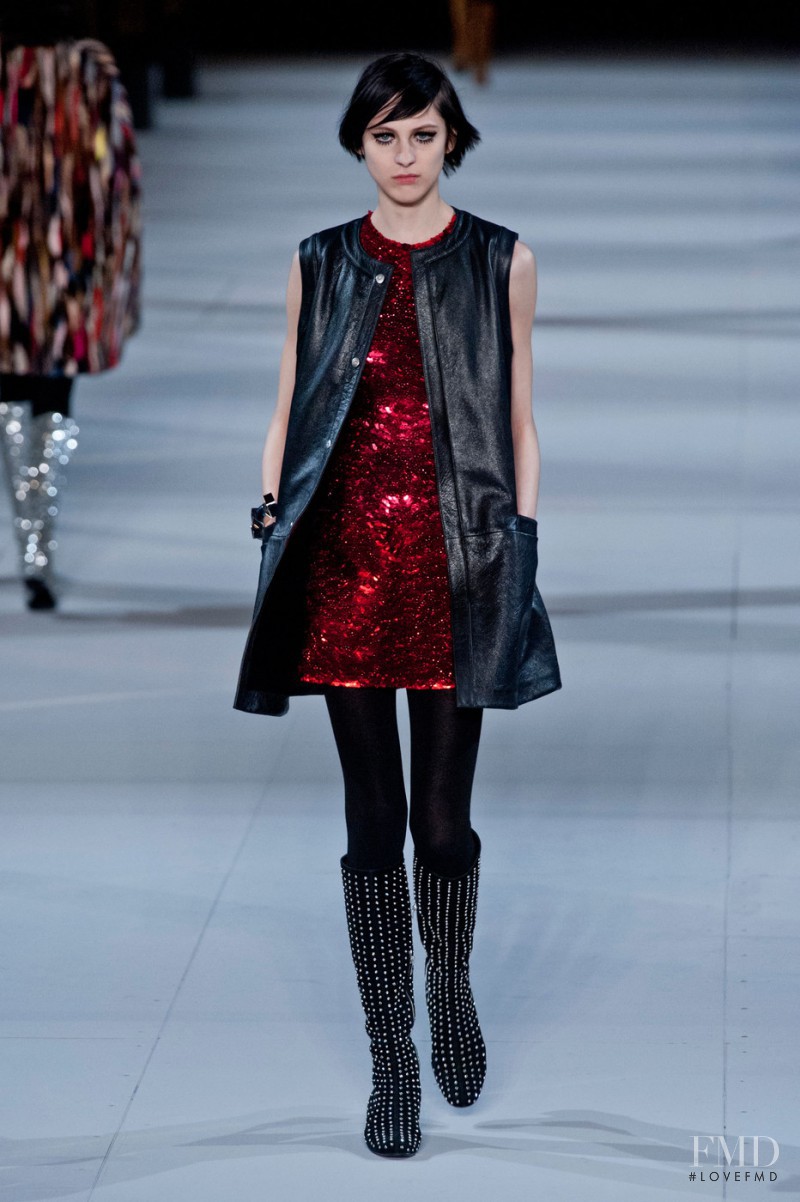Lida Fox featured in  the Saint Laurent fashion show for Autumn/Winter 2014