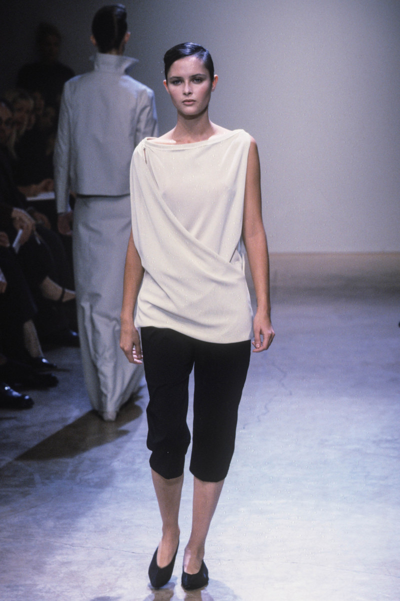 Tasha Tilberg featured in  the CallagHan fashion show for Spring/Summer 1999