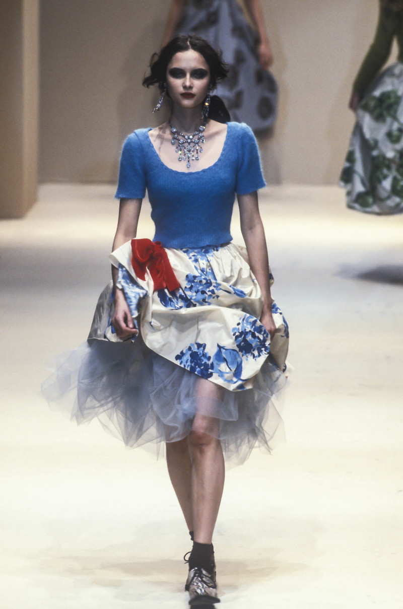 Tasha Tilberg featured in  the Anna Molinari fashion show for Autumn/Winter 1997