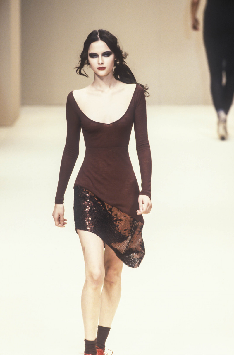 Tasha Tilberg featured in  the Anna Molinari fashion show for Autumn/Winter 1997
