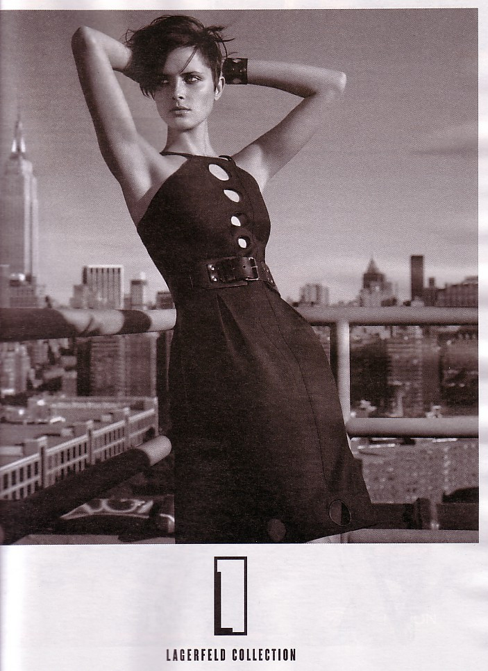 Tasha Tilberg featured in  the Lagerfeld Gallery advertisement for Spring/Summer 2006