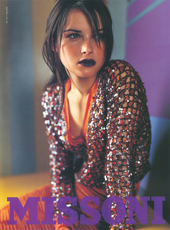 Tasha Tilberg featured in  the Missoni advertisement for Autumn/Winter 1997