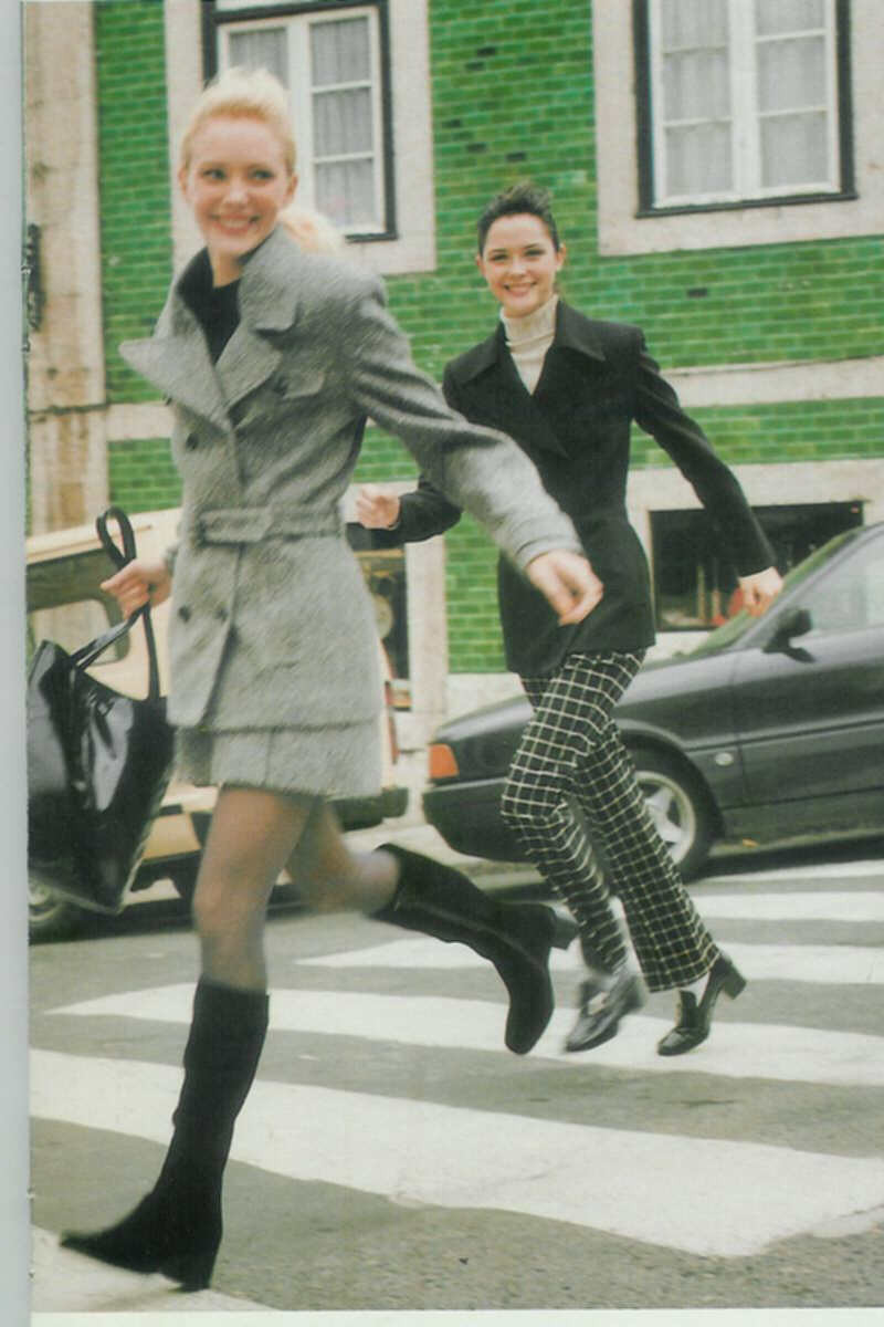 Tasha Tilberg featured in  the Mango lookbook for Autumn/Winter 1996