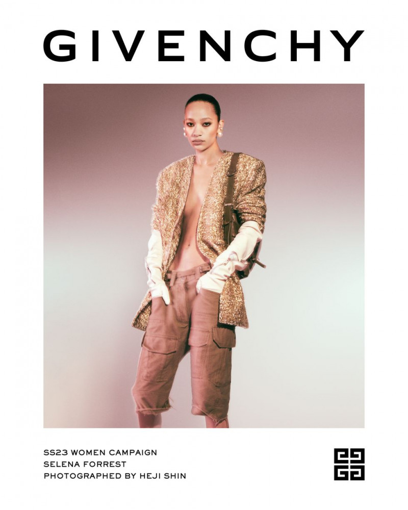 Selena Forrest featured in  the Givenchy advertisement for Spring/Summer 2023