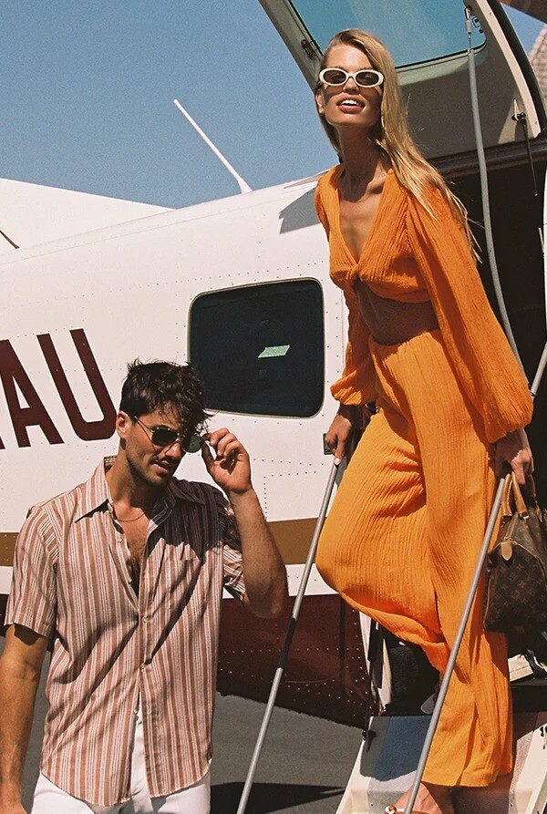 Daphne Groeneveld featured in  the Faithfull The Brand Tropiques lookbook for Resort 2023