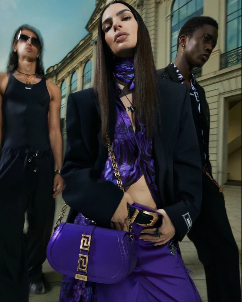 Emily Ratajkowski featured in  the Versace advertisement for Spring/Summer 2023