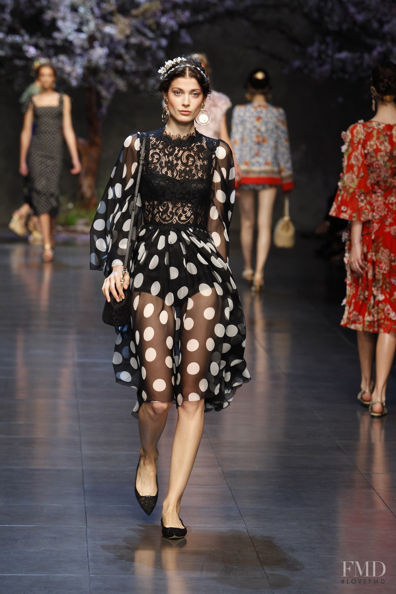 Larissa Hofmann featured in  the Dolce & Gabbana fashion show for Spring/Summer 2014
