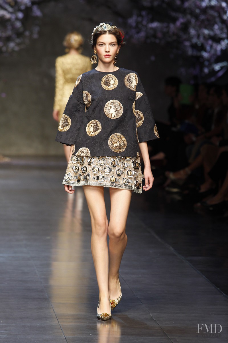 Kate Bogucharskaia featured in  the Dolce & Gabbana fashion show for Spring/Summer 2014