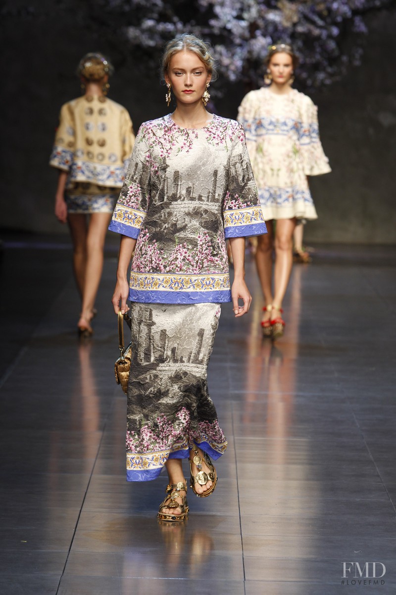 Katerina Ryabinkina featured in  the Dolce & Gabbana fashion show for Spring/Summer 2014