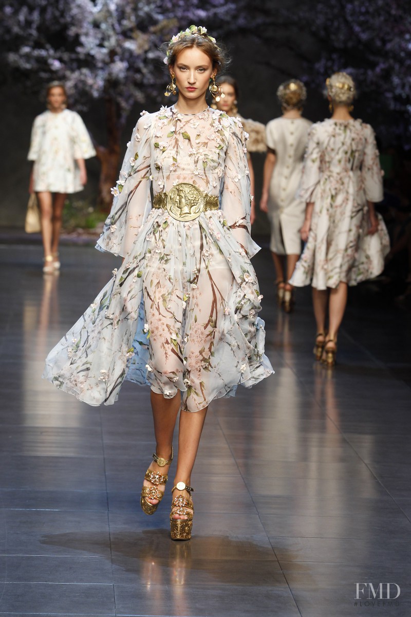 Alex Yuryeva featured in  the Dolce & Gabbana fashion show for Spring/Summer 2014