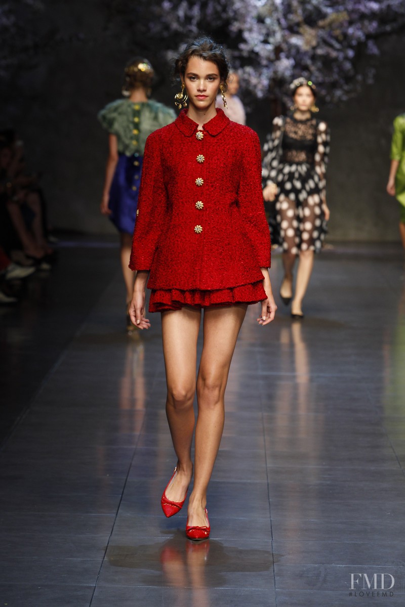 Pauline Hoarau featured in  the Dolce & Gabbana fashion show for Spring/Summer 2014