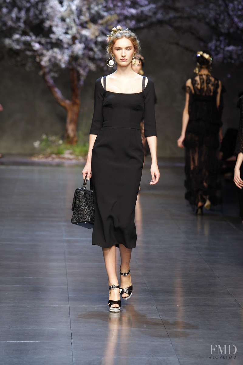 Manuela Frey featured in  the Dolce & Gabbana fashion show for Spring/Summer 2014