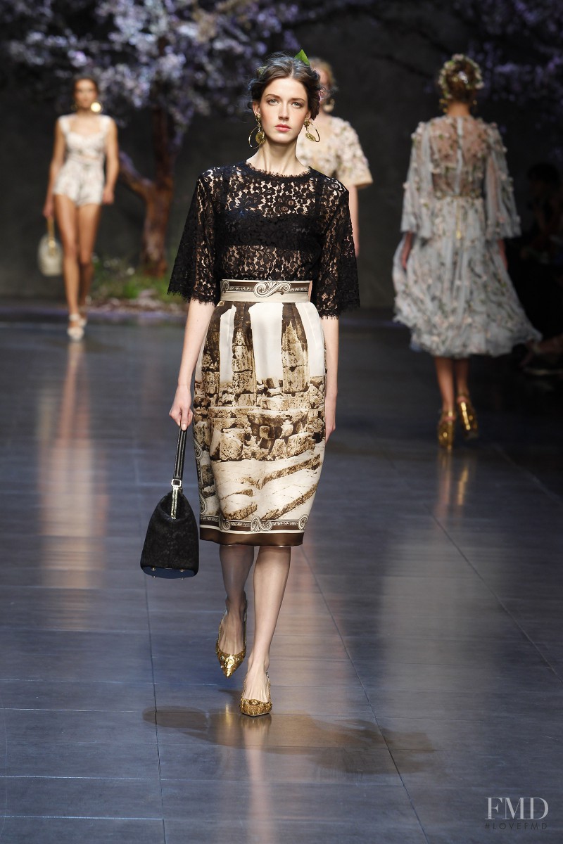 Josephine van Delden featured in  the Dolce & Gabbana fashion show for Spring/Summer 2014