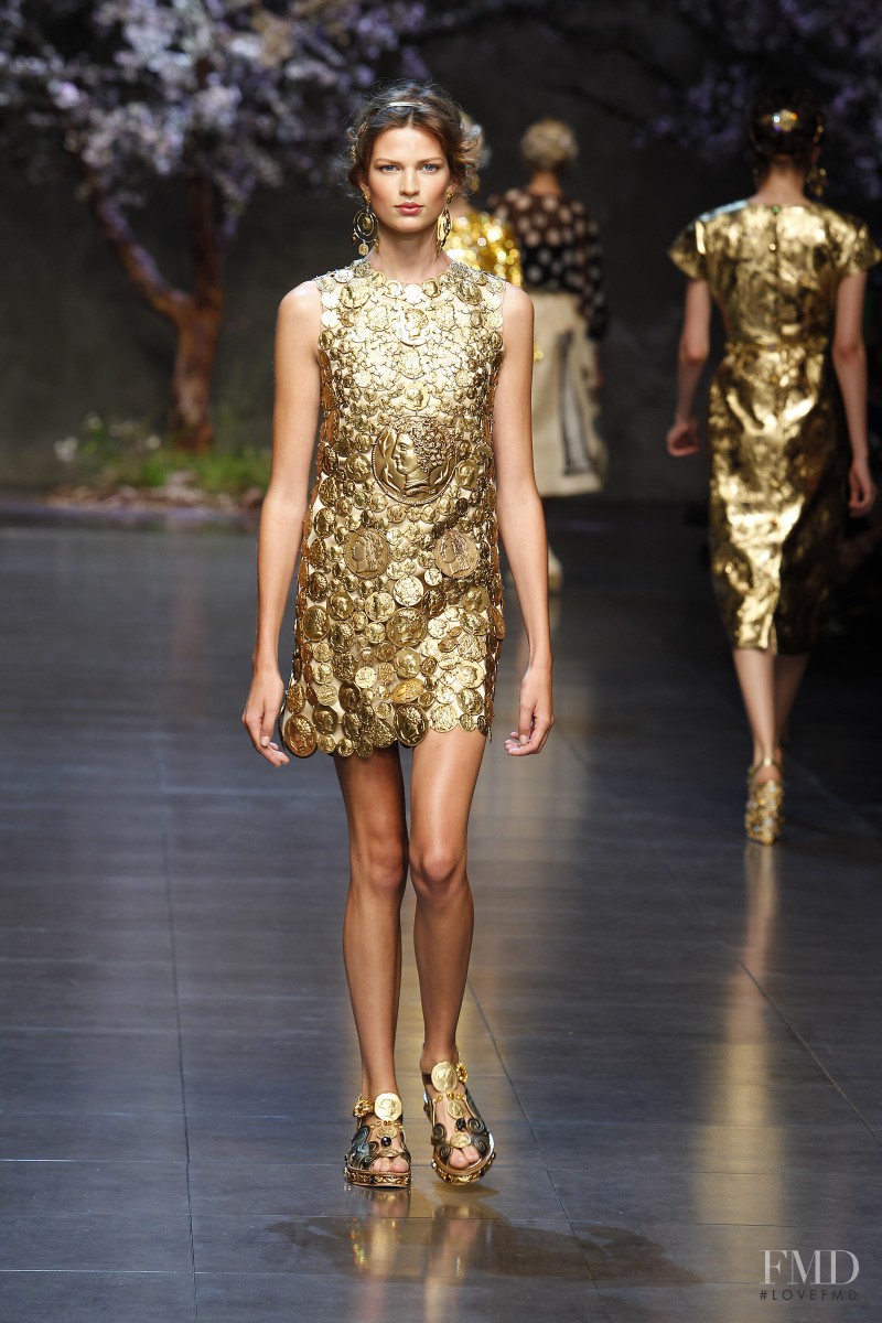 Bette Franke featured in  the Dolce & Gabbana fashion show for Spring/Summer 2014