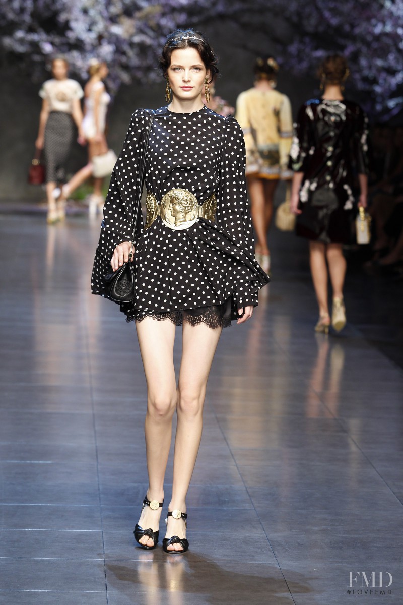 Zlata Mangafic featured in  the Dolce & Gabbana fashion show for Spring/Summer 2014