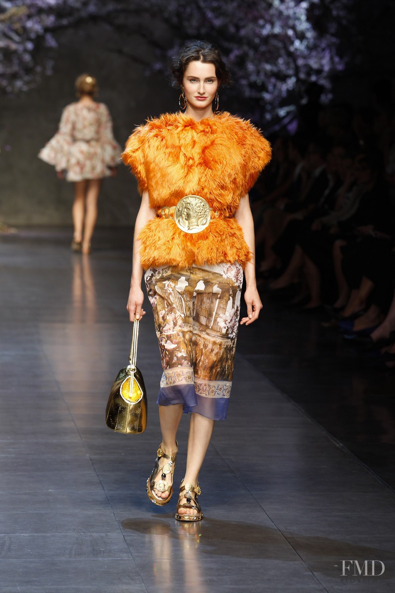 Mackenzie Drazan featured in  the Dolce & Gabbana fashion show for Spring/Summer 2014
