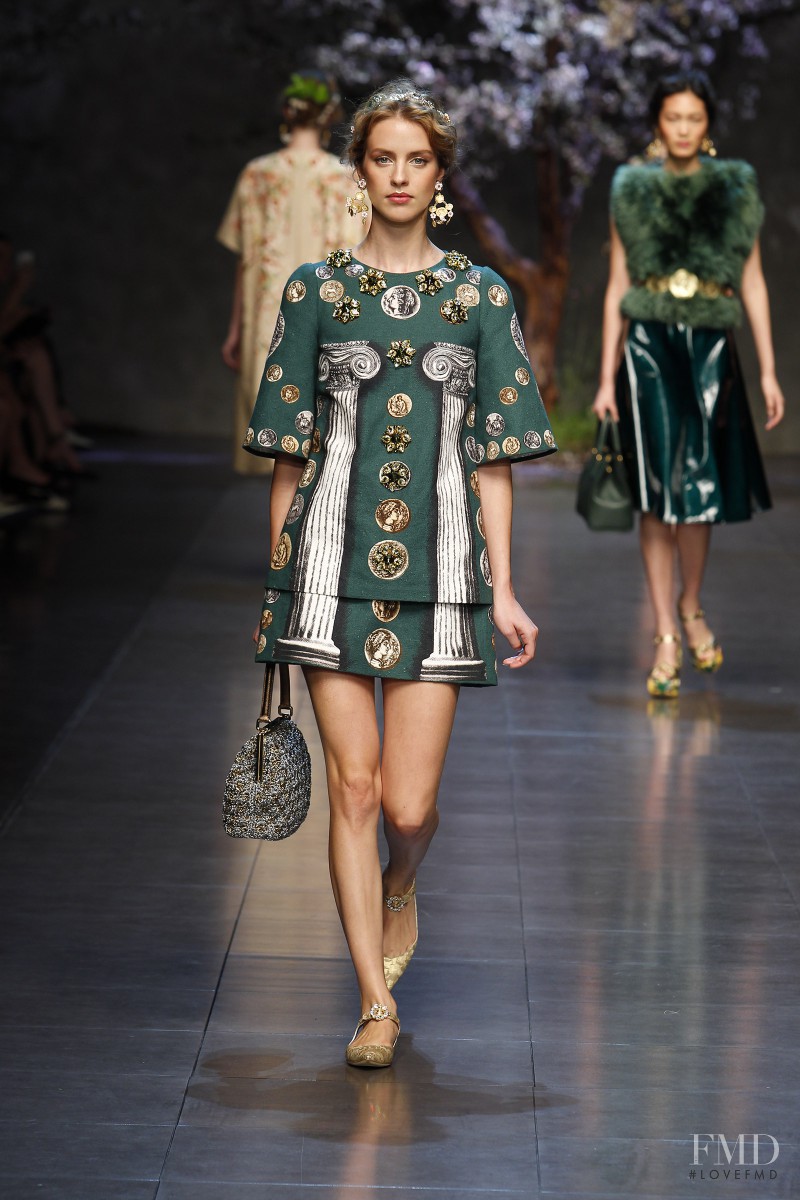 Julia Frauche featured in  the Dolce & Gabbana fashion show for Spring/Summer 2014