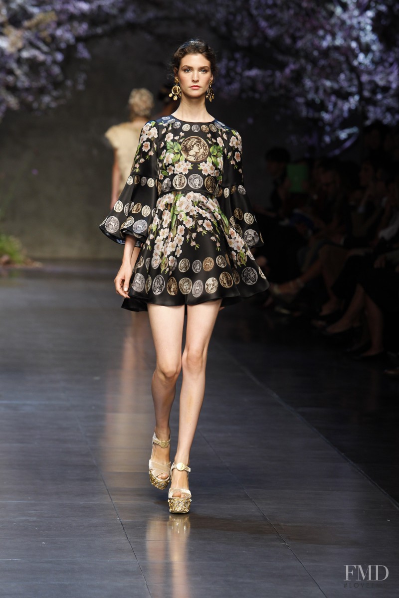 Manon Leloup featured in  the Dolce & Gabbana fashion show for Spring/Summer 2014