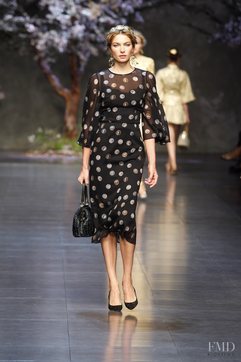 Jessica Hart featured in  the Dolce & Gabbana fashion show for Spring/Summer 2014