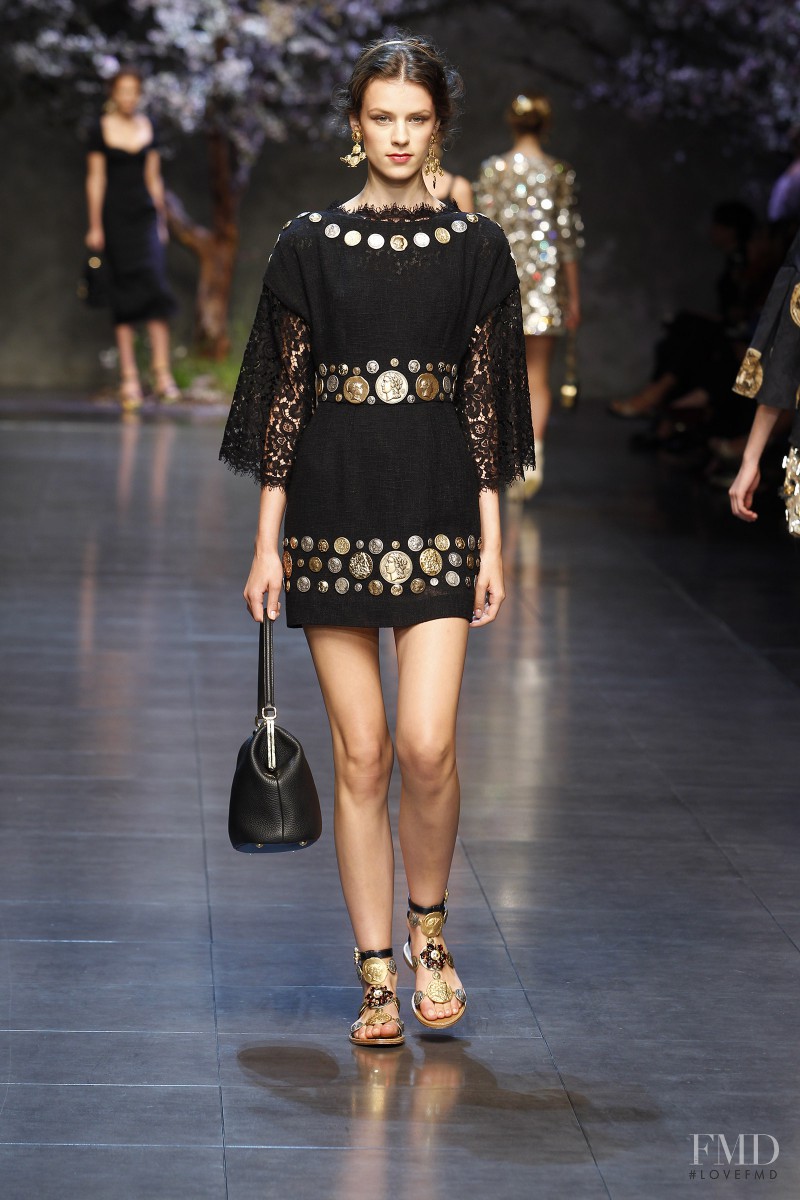 Kayley Chabot featured in  the Dolce & Gabbana fashion show for Spring/Summer 2014