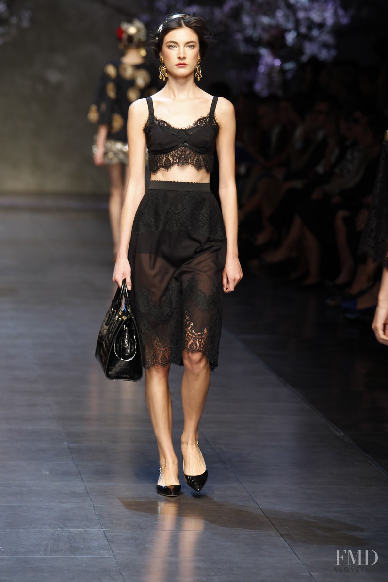 Jacquelyn Jablonski featured in  the Dolce & Gabbana fashion show for Spring/Summer 2014