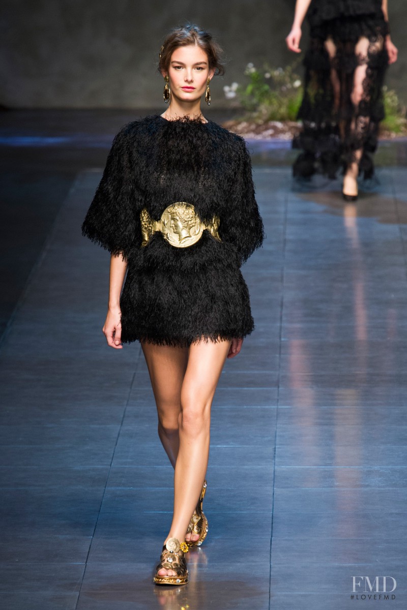 Ophélie Guillermand featured in  the Dolce & Gabbana fashion show for Spring/Summer 2014