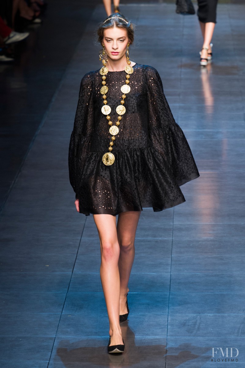 Cristina Mantas featured in  the Dolce & Gabbana fashion show for Spring/Summer 2014
