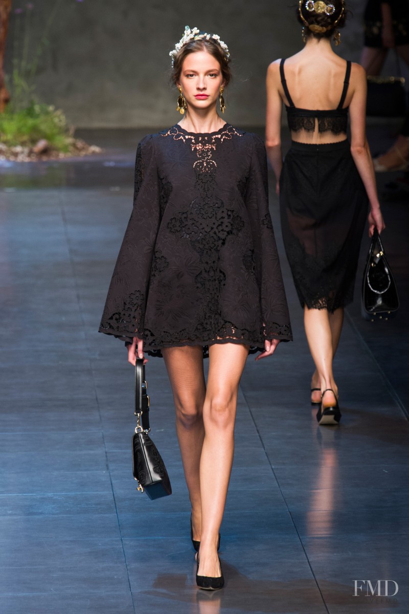 Roberta Cardenio featured in  the Dolce & Gabbana fashion show for Spring/Summer 2014