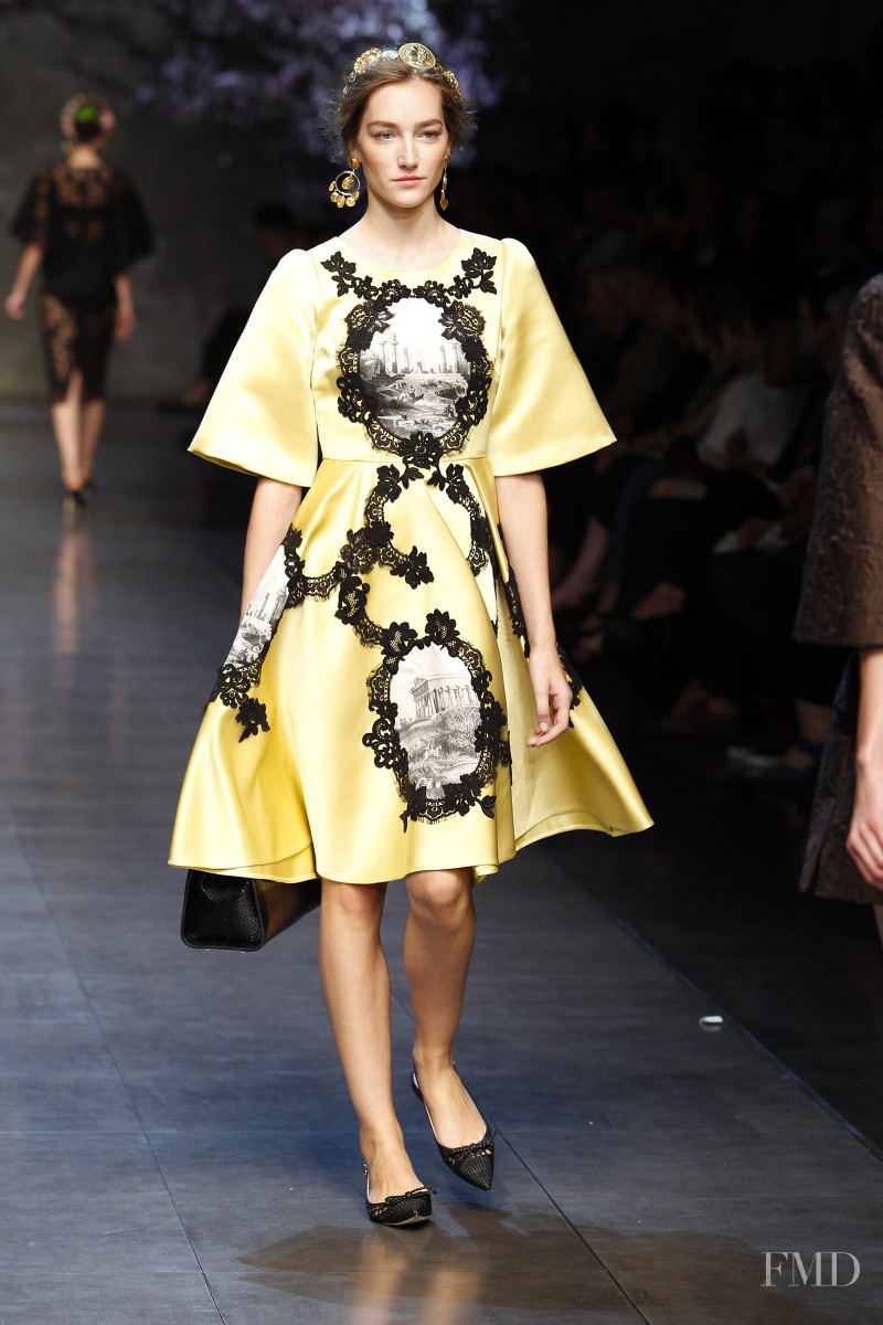 Joséphine Le Tutour featured in  the Dolce & Gabbana fashion show for Spring/Summer 2014