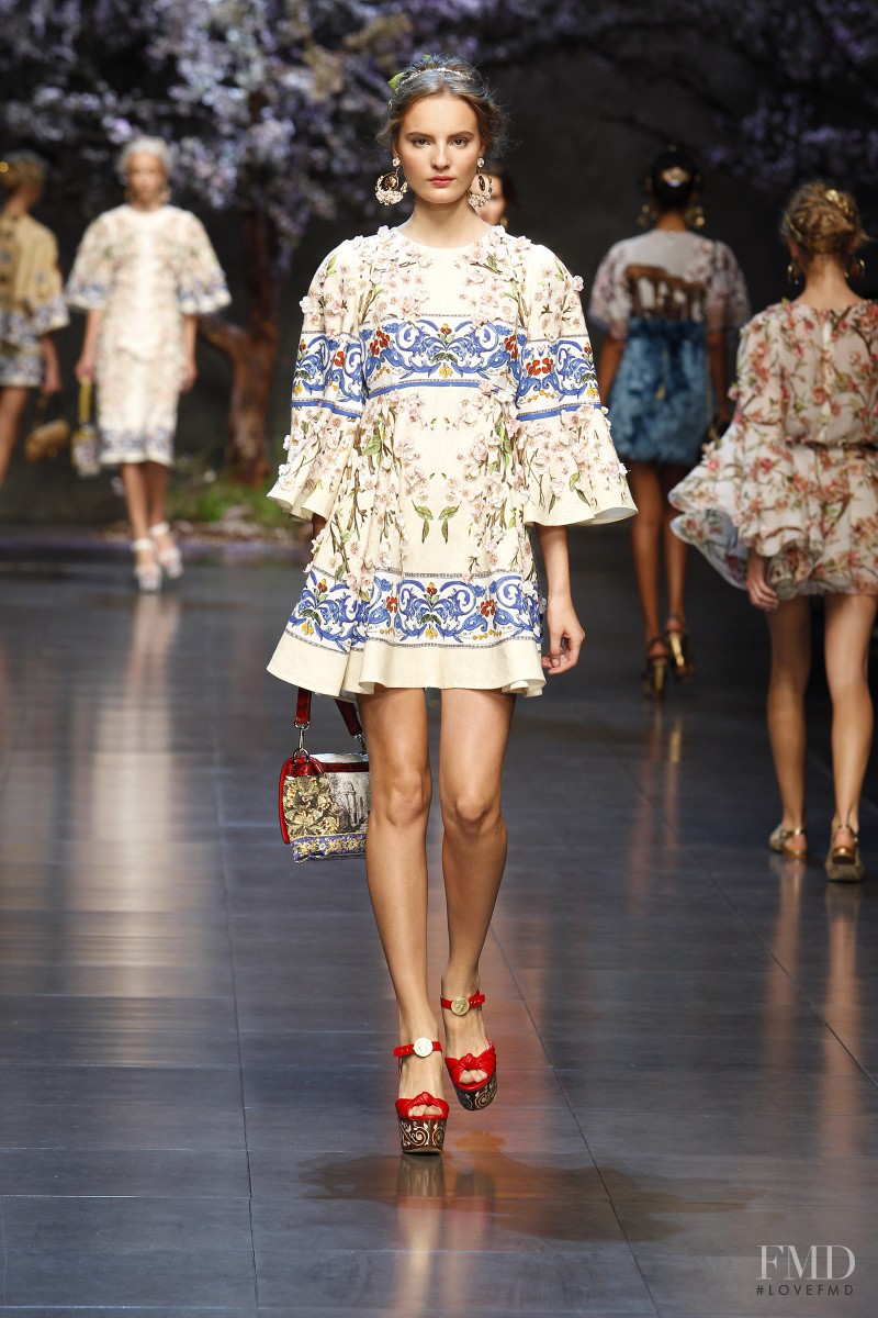 Tilda Lindstam featured in  the Dolce & Gabbana fashion show for Spring/Summer 2014