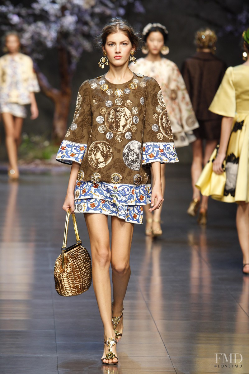 Valery Kaufman featured in  the Dolce & Gabbana fashion show for Spring/Summer 2014