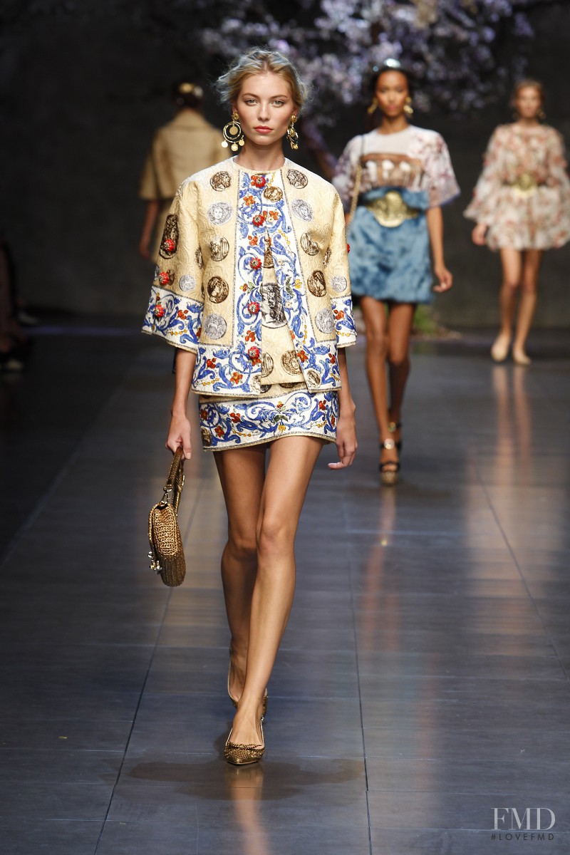 Vika Falileeva featured in  the Dolce & Gabbana fashion show for Spring/Summer 2014