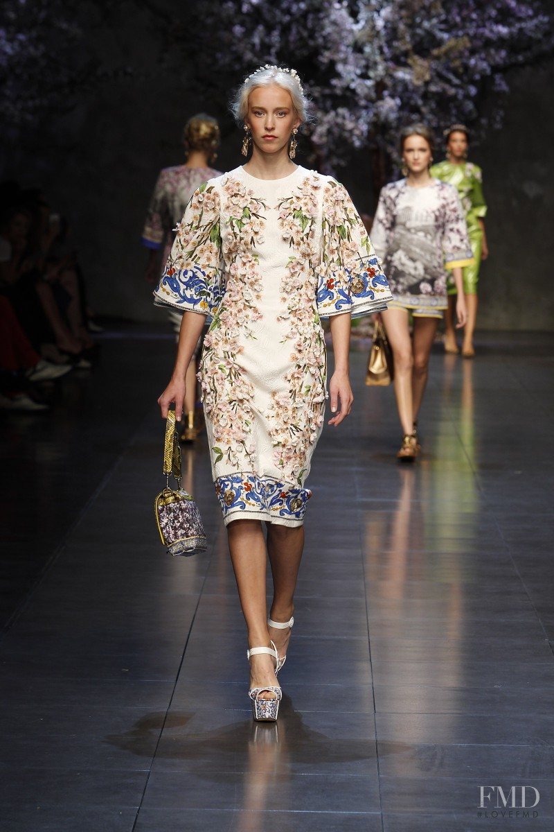 Eva Berzina featured in  the Dolce & Gabbana fashion show for Spring/Summer 2014