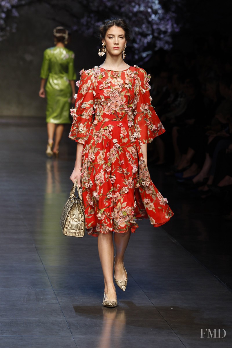 Carla Ciffoni featured in  the Dolce & Gabbana fashion show for Spring/Summer 2014