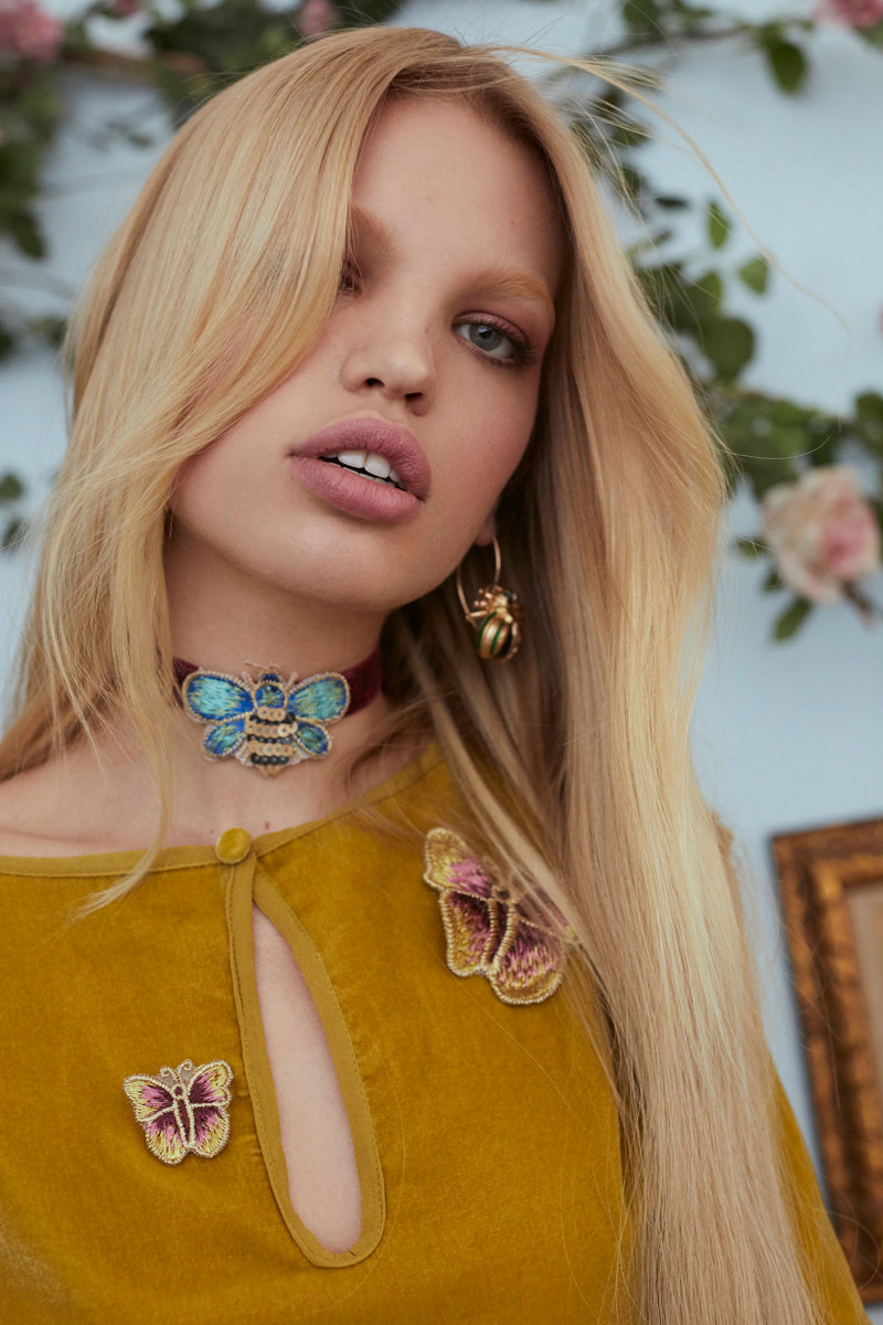 Daphne Groeneveld featured in  the For Love & Lemons advertisement for Fall 2017