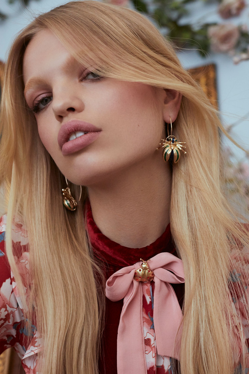 Daphne Groeneveld featured in  the For Love & Lemons advertisement for Fall 2017