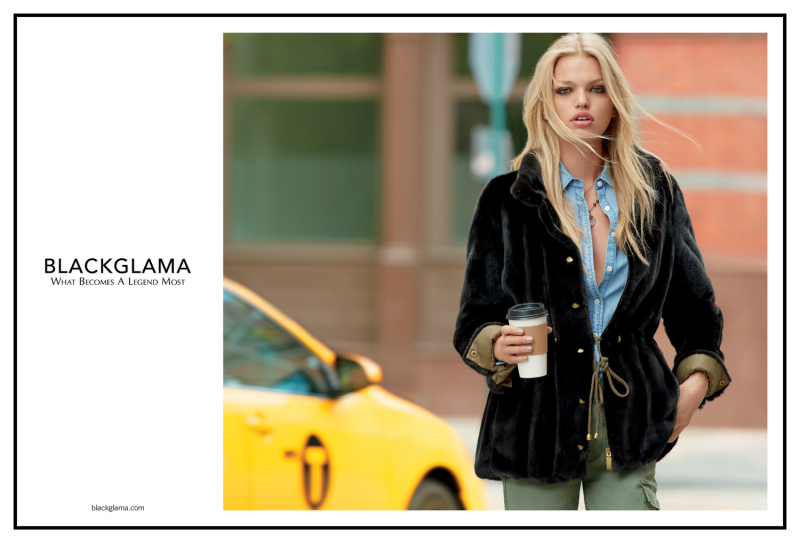 Daphne Groeneveld featured in  the Blackglama advertisement for Autumn/Winter 2017