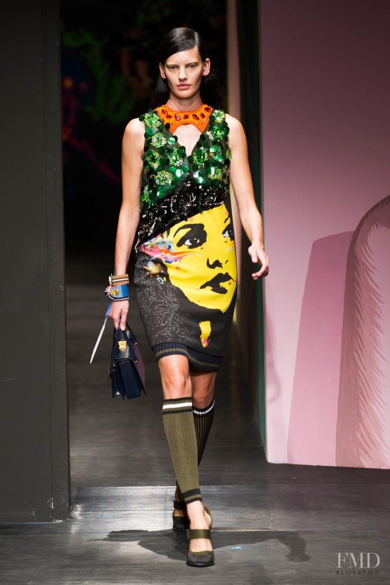 Amanda Murphy featured in  the Prada fashion show for Spring/Summer 2014