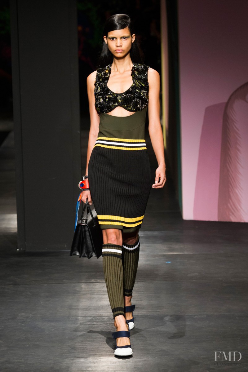 Mariana Santana featured in  the Prada fashion show for Spring/Summer 2014