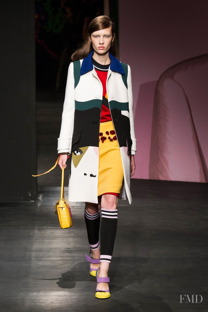 Maarjan Ridalaan featured in  the Prada fashion show for Spring/Summer 2014